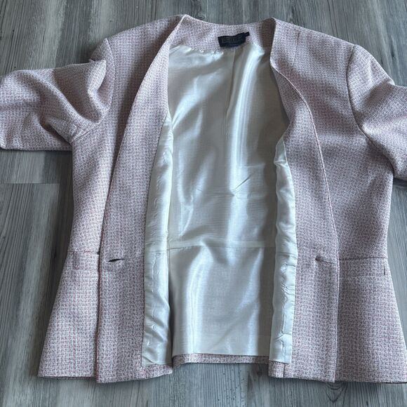 Vintage Pendleton Women’s  Plaid Rayon Wool Blazer Jacket Red/pink Tan Size 12 - Picture 10 of 10